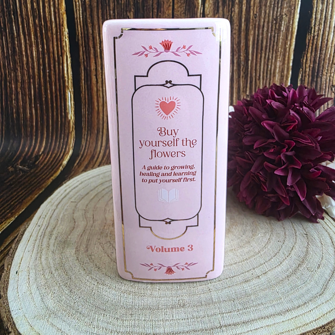 'Buy Yourself the Flowers' Book Shaped Vase