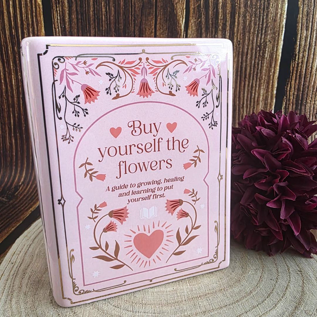 'Buy Yourself the Flowers' Book Shaped Vase