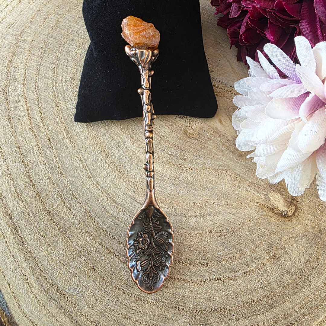 Bronze Gemstone/Crystal Topped Spoons