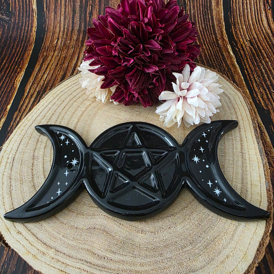 Triple Moon Ceramic Ash Catcher