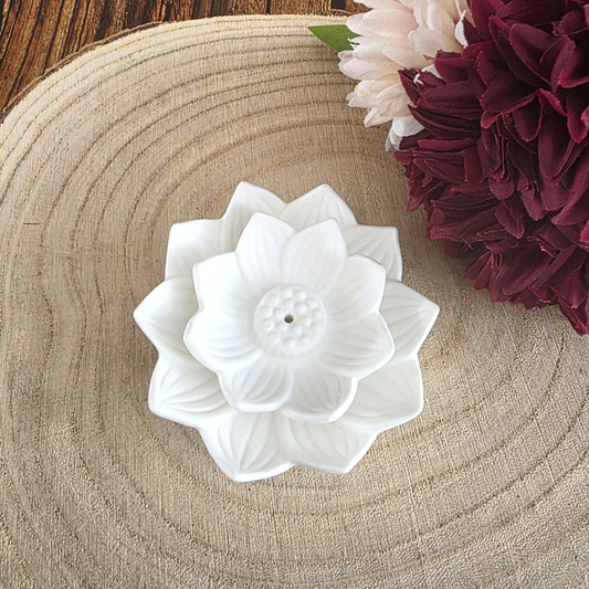 White Lotus Flower Incense Stick Holder